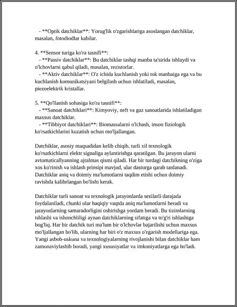 DATCHIKLAR TURLARI VA TUZULISHI 4