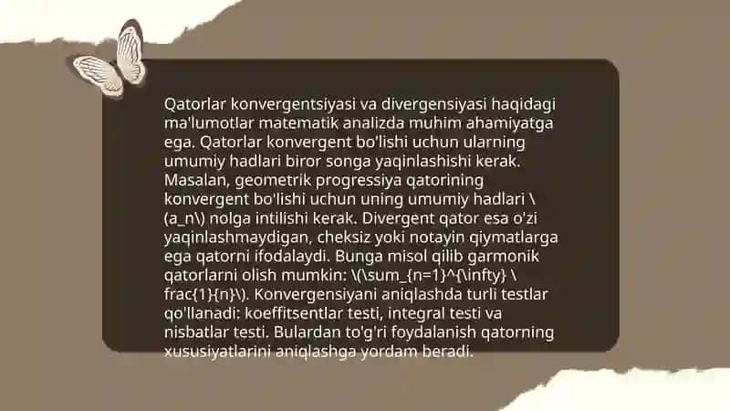 Ishora almashinuvchi qatorlar tahlili 4