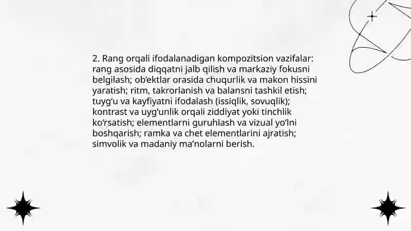 Sujetdan tashqari kompozitsion vazifalar 4