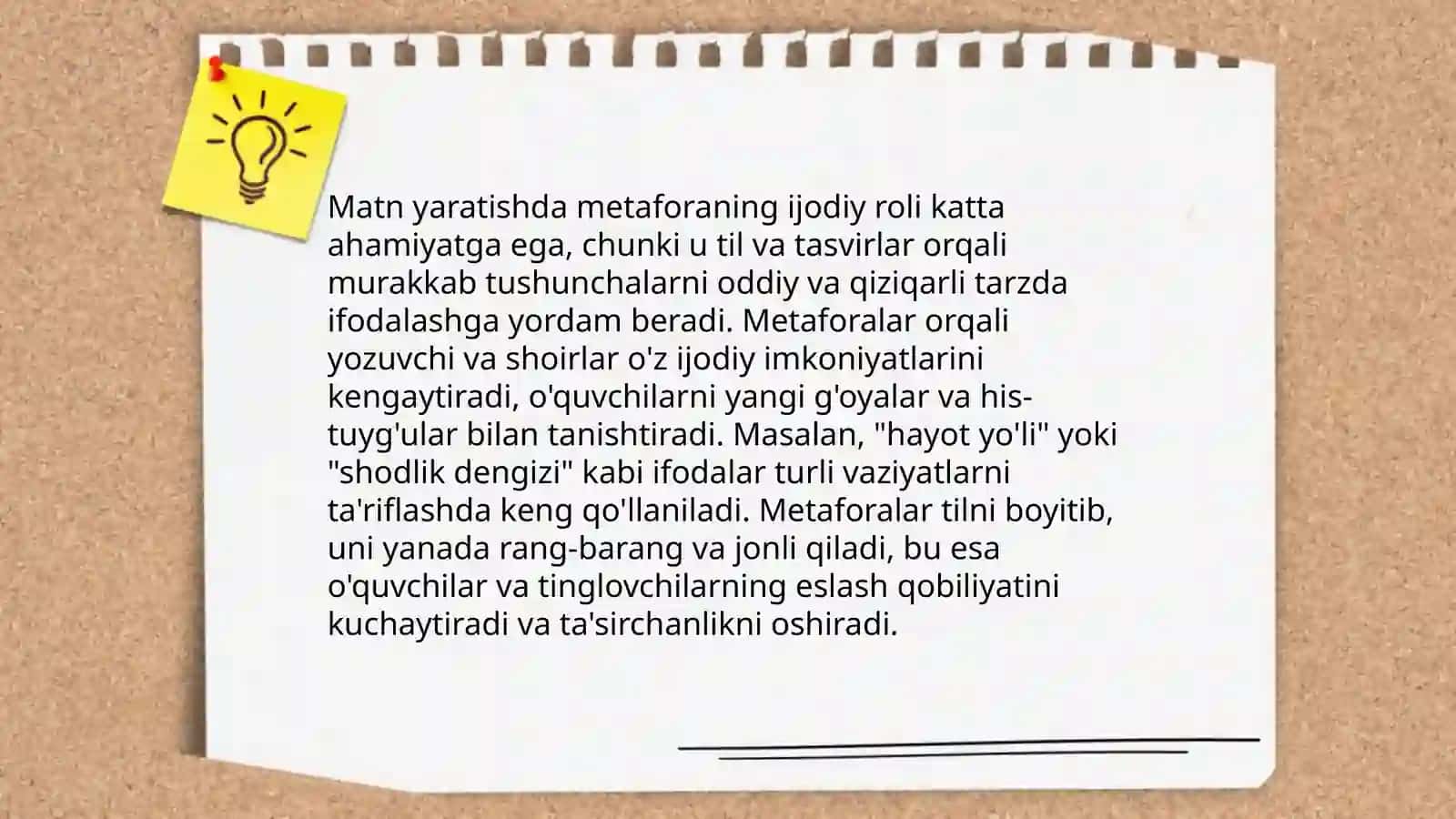 Metaforalarning matn yaratishdagi o’rni 4