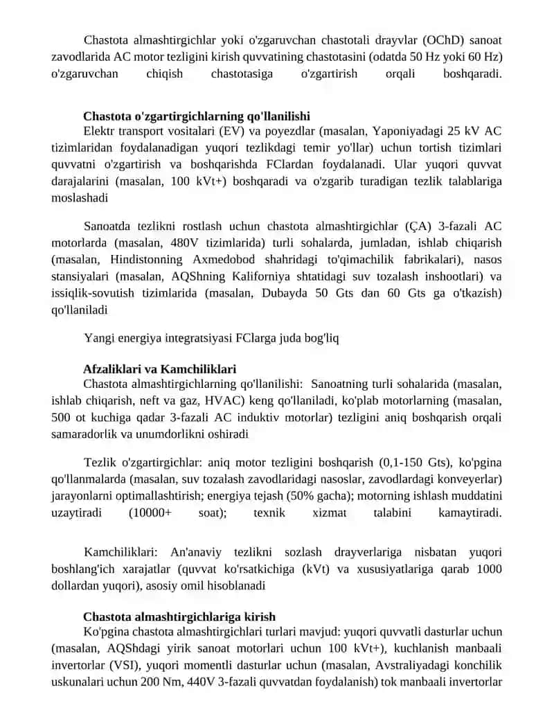 Chastota ozgartkichlari 4