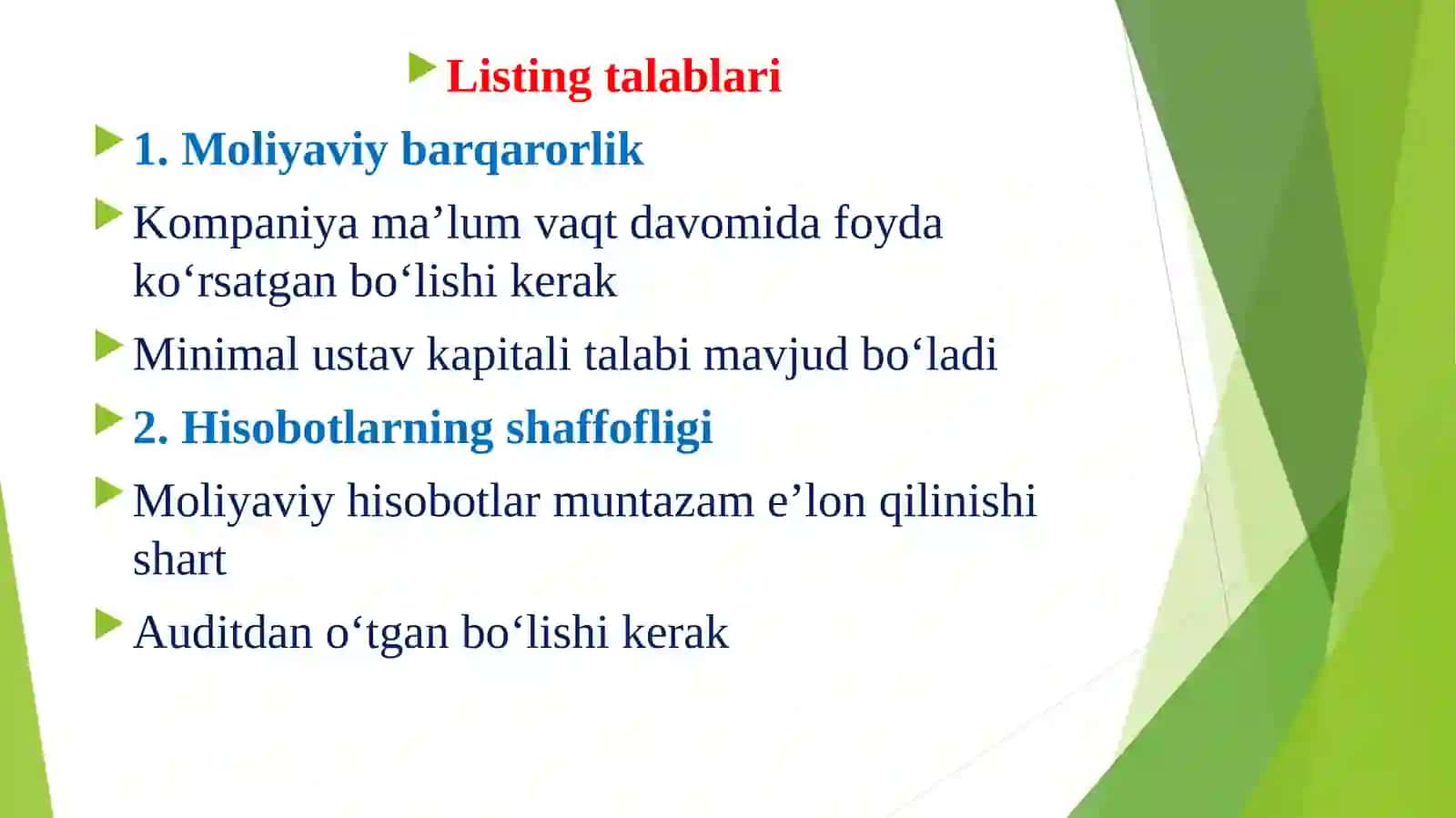 Listing Kompaniyalarida Korporativ Boshqaruv 4