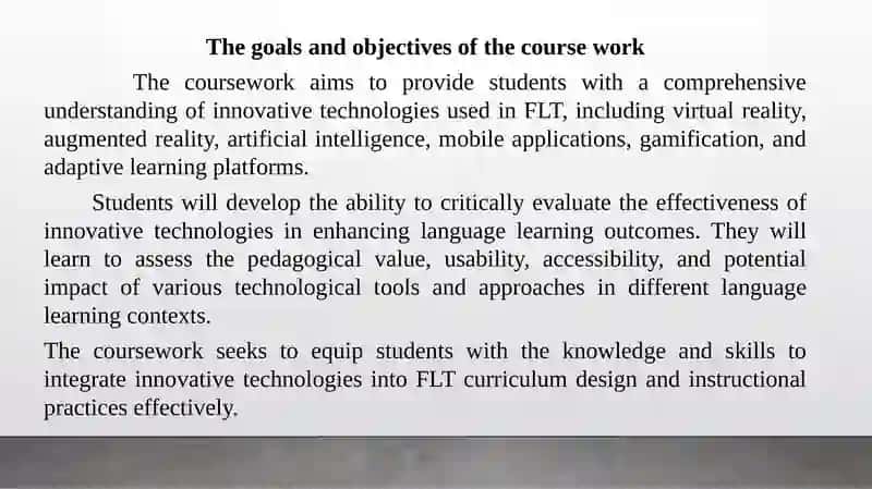 Innovative technologies in FLT as academic subject 4