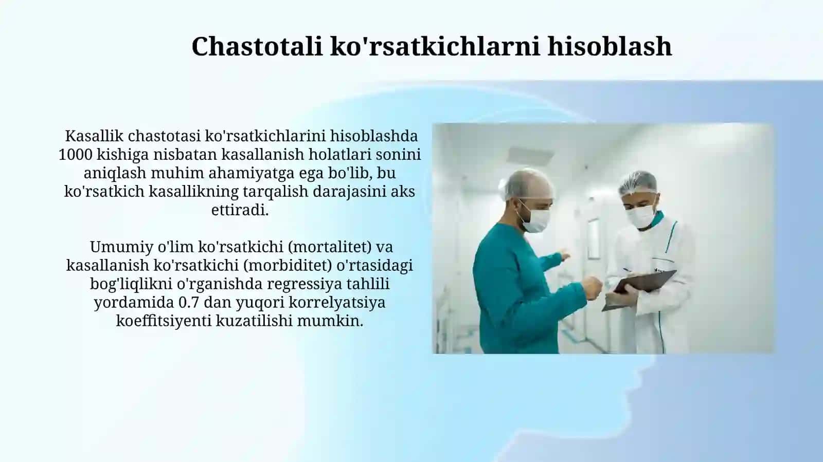 Kasallanish koʻrsatkichlarini hisoblash boʻyicha masalalar yechish 4