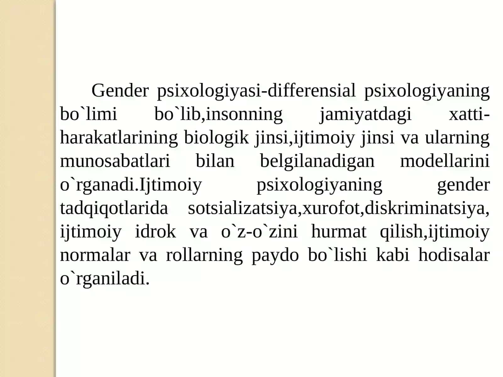 Gender farqlar psixologiyasi va jinsiy  xulq-atvor 4