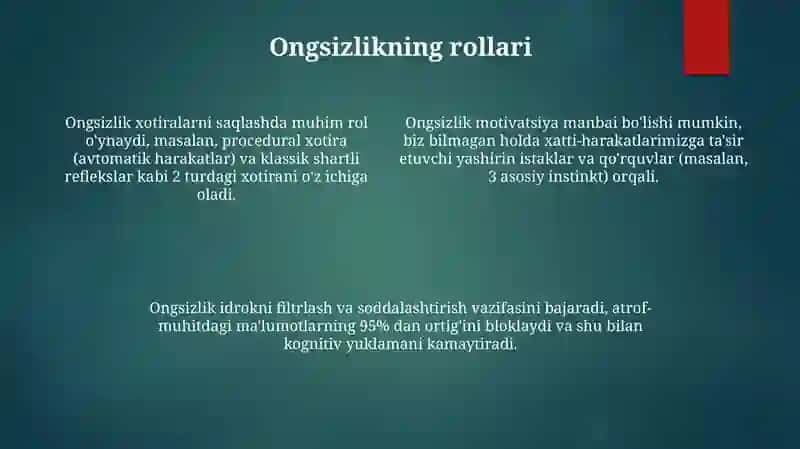Ong taraqqiyoti va ongsizlik 4