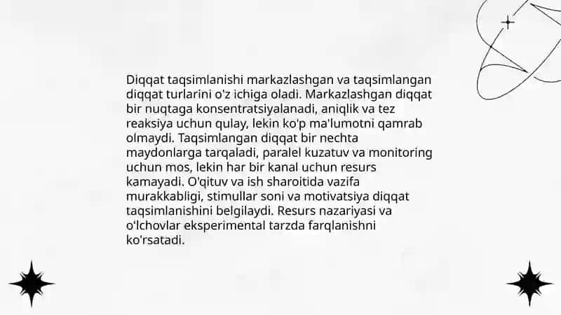 Diqqat kolami diqqat taqsimlanishi 4