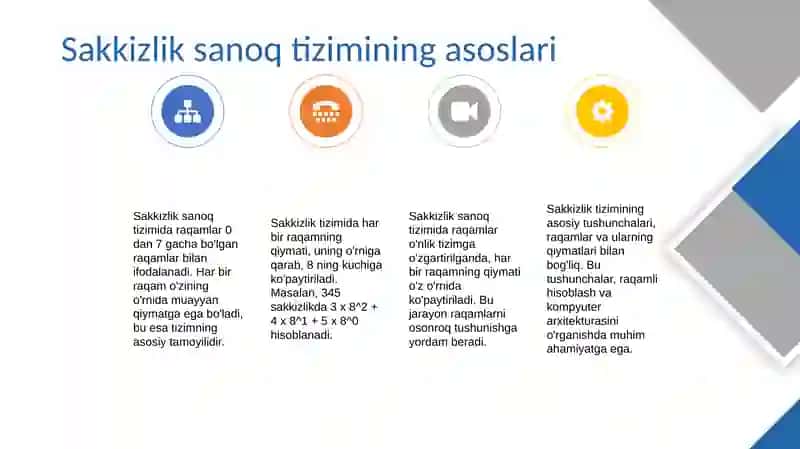 Sakkizlik sanoq tizimi asoslari 4