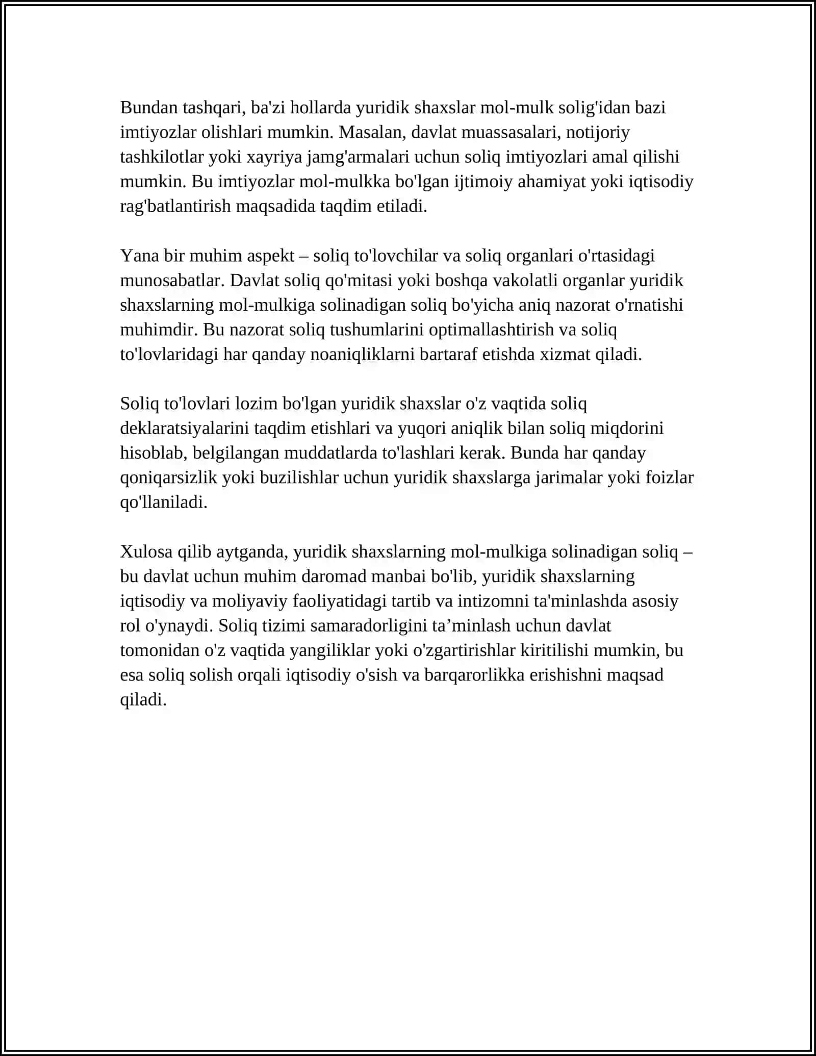 Yuridik shaxslarning mol-mulkiga solinadigan soliq 4