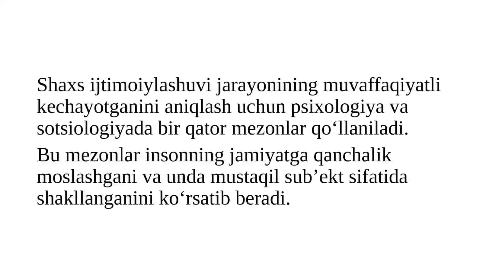 Shaxs ijtimoiylashuvi va yoʻnalganligi 4