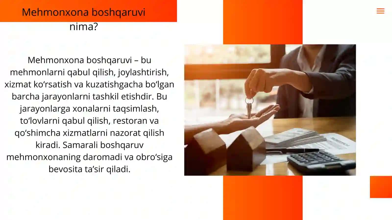Mexmonxona boshqaruvi 4