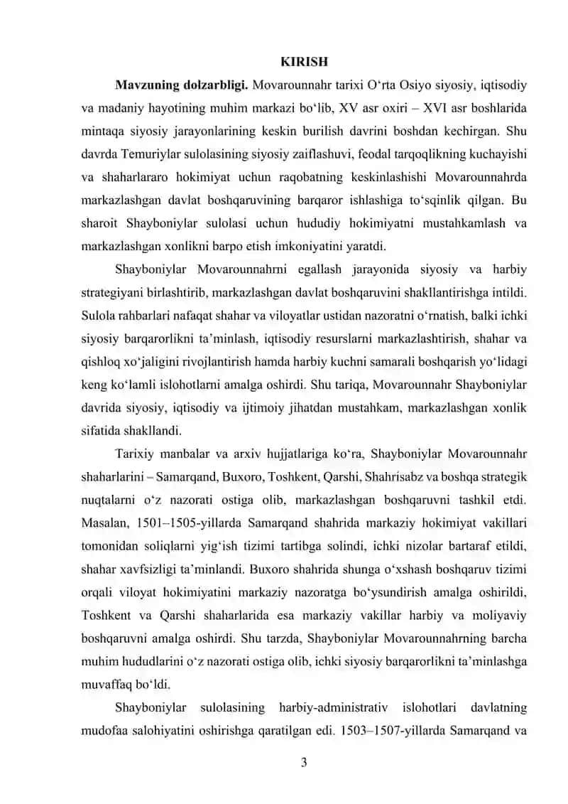 Movarounnahrda Shayboniylar hukmronligining o‘rnatilishi 4