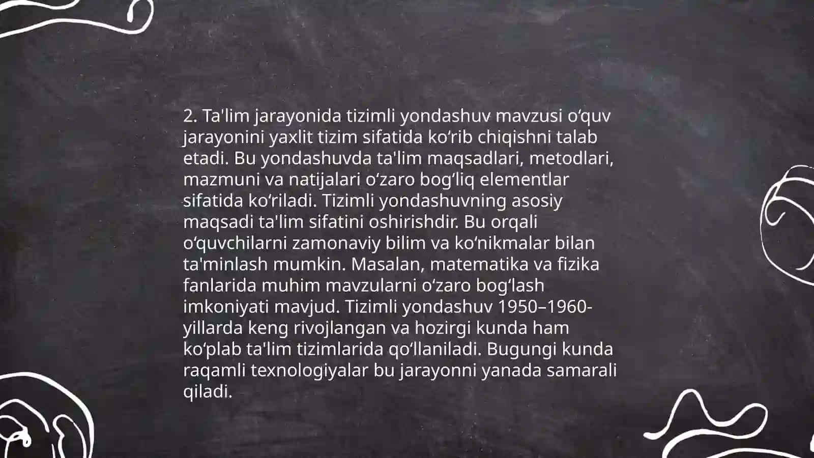 Ta'lim jarayoni yaxlit tizim sifatida 4