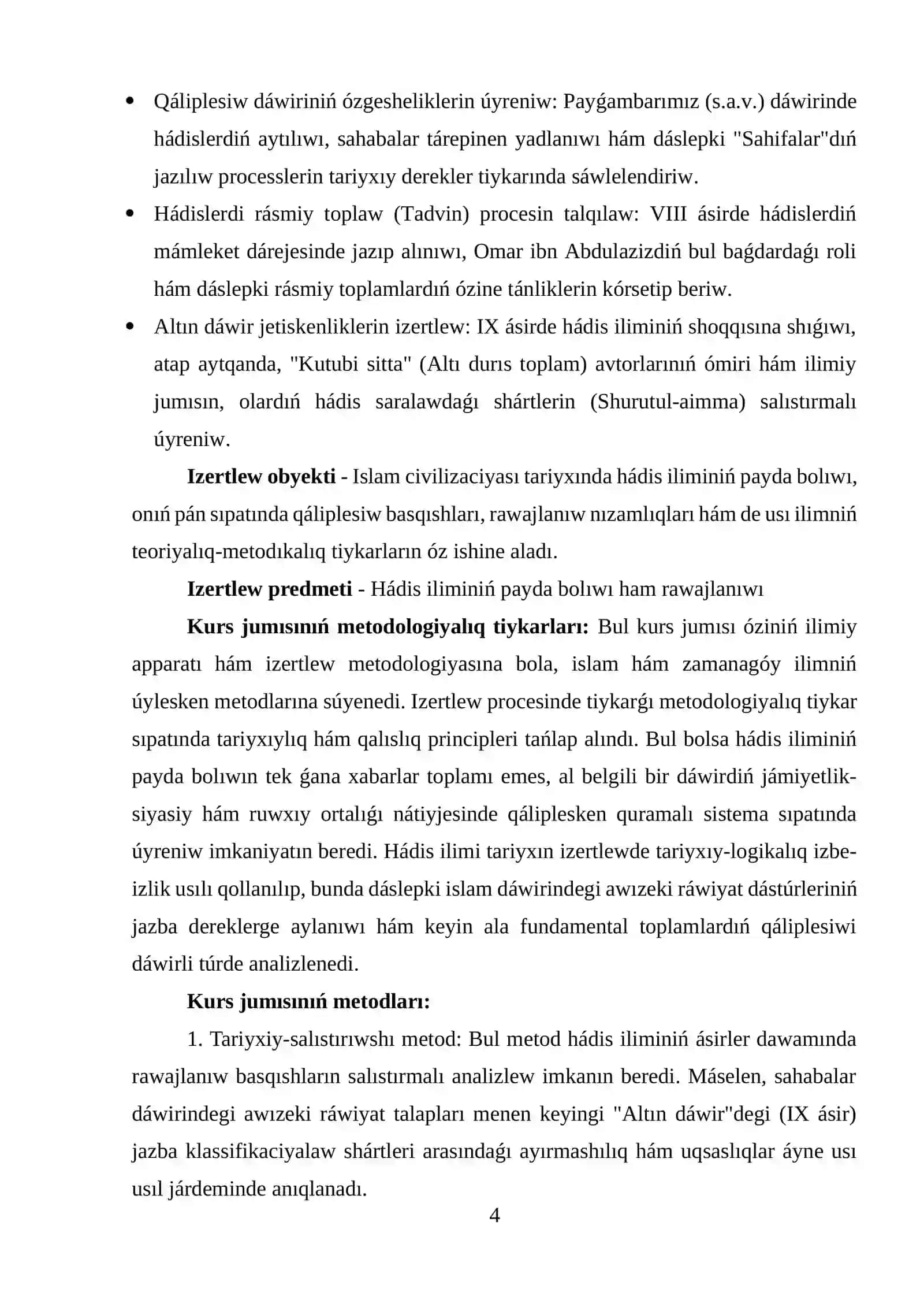 Hádis iliminiń payda bolıwı hám rawajlanıwı 4