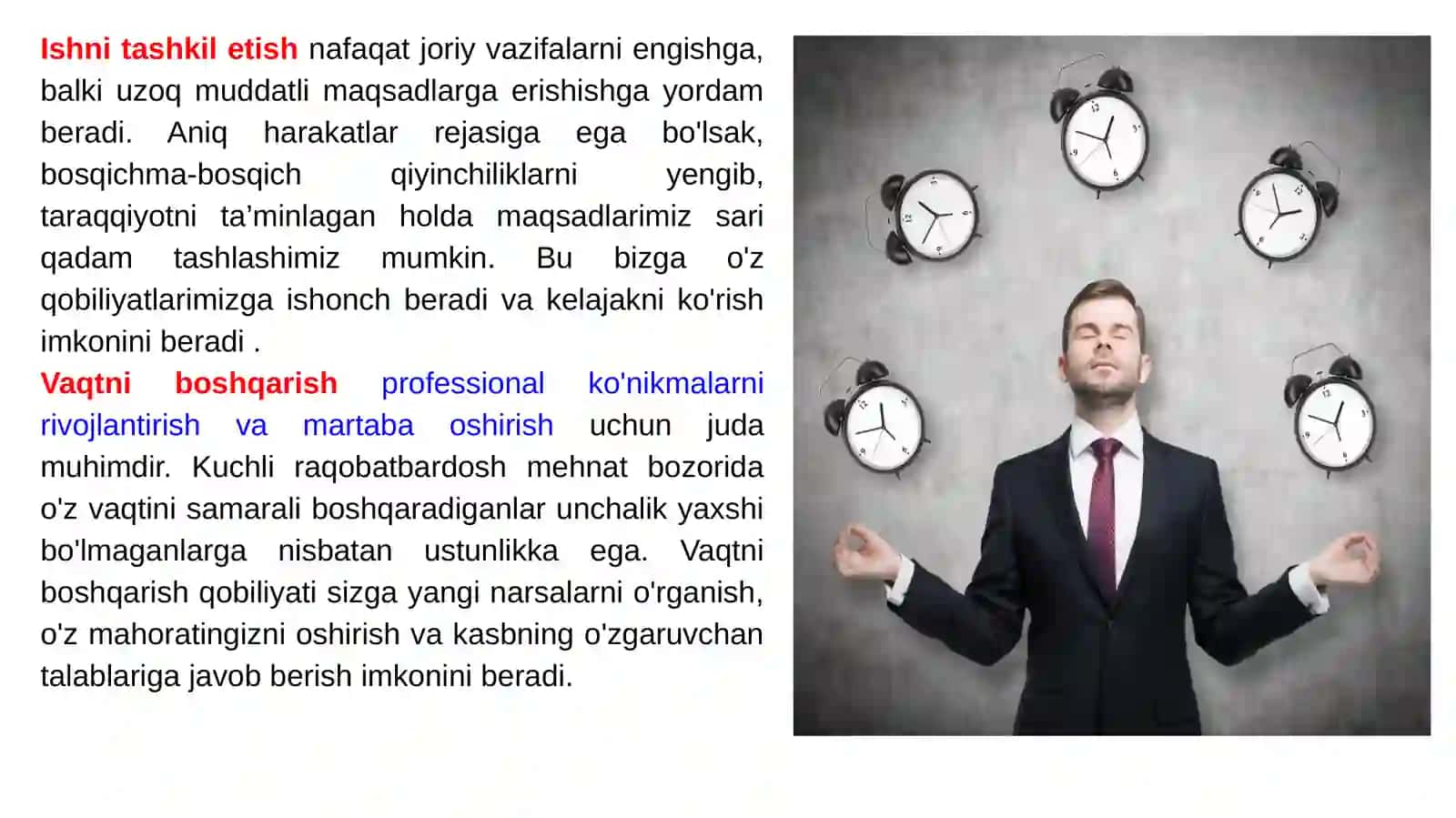 Vaqtni boshqarish va ishni tashkil etish 4