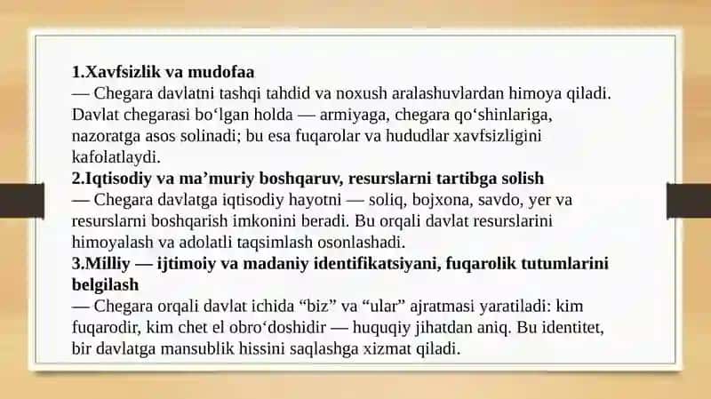 Milliy Hududiy Chegaralarning Maqsad, Mohiyati va Xususiyatlari 4