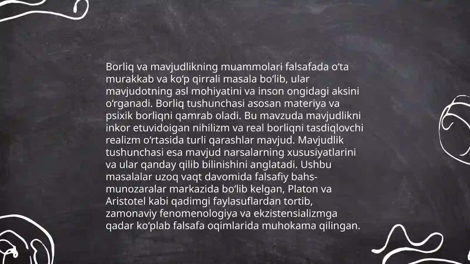Garb mutafakkirlarining borliq xaqidagi talimotlari 4