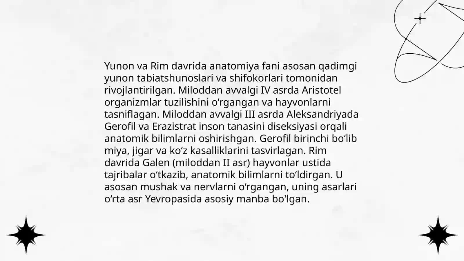 Anatomiya fanining rivojlanish tarixi 4
