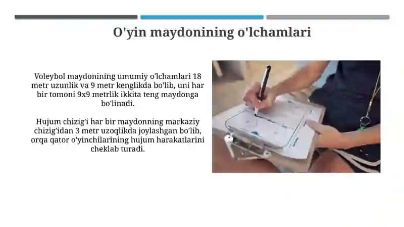 Voleybol o'yin qoidalari va o'lchamlari 4