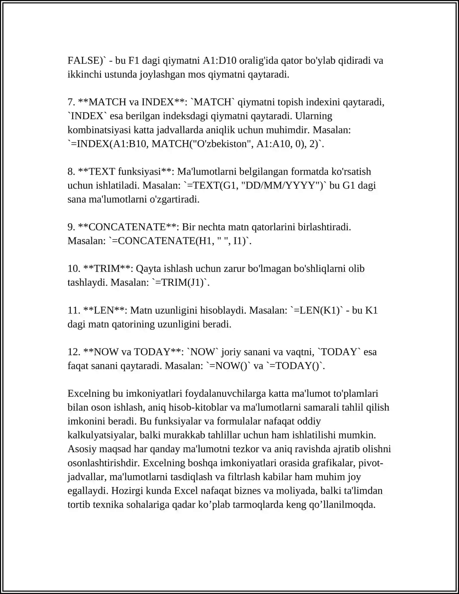 BUXLAGTERIYA HISOBI-KITOBLARIDA ELEKTRON JADVALDAN FOYDALANILGAN HOLDA MISOLLAR YECHISH 4