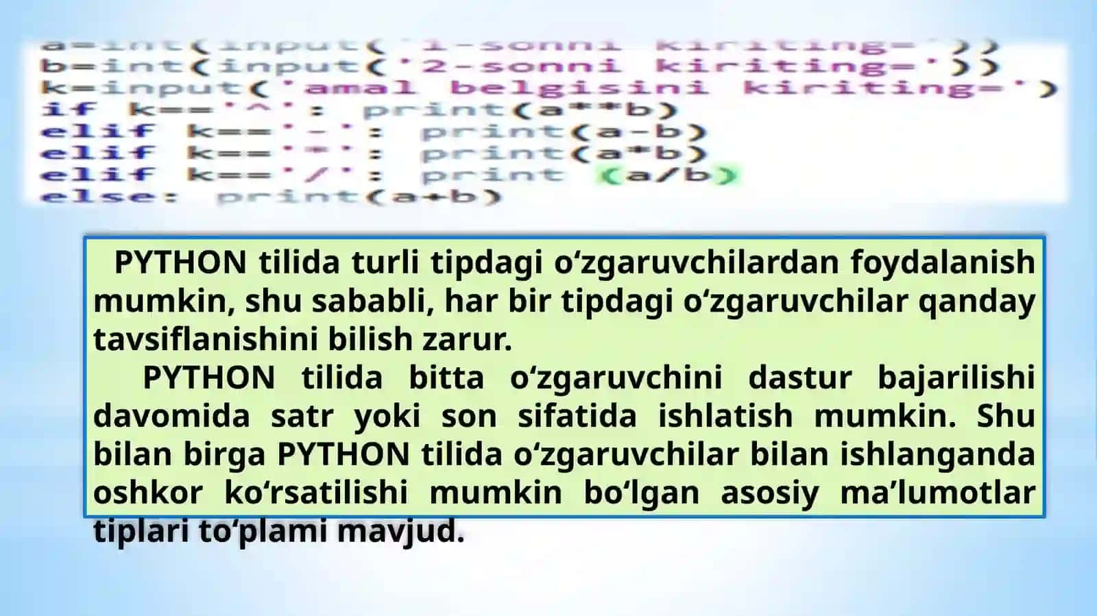 Pythonda oddiy arifmetik operatorlar 4
