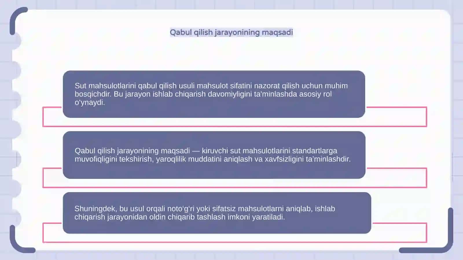 Sut mahsulotlarini qabul qilish usuli 4