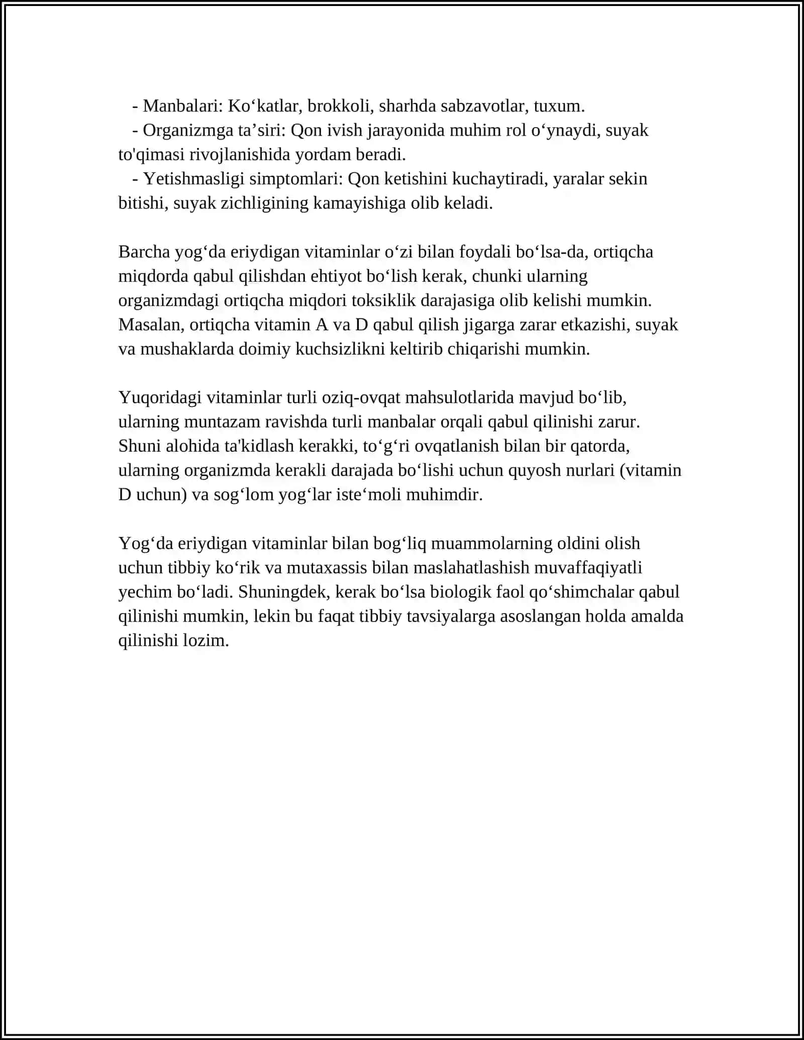 Yog'da eriydigan vitaminlar 4