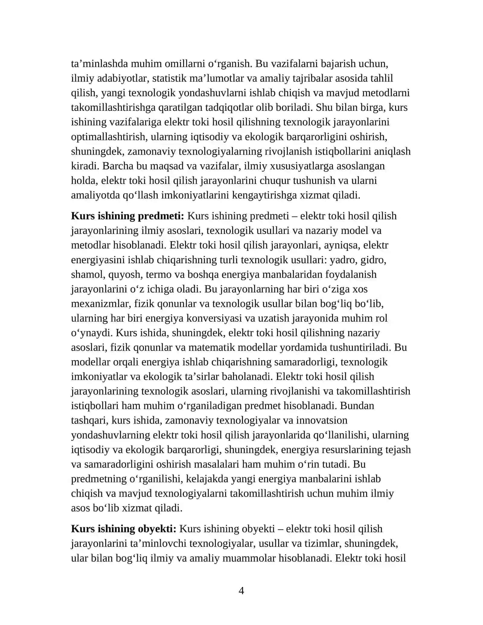ELEKTR TOKI HOSIL BOʻLISHI KURS ISHI 4