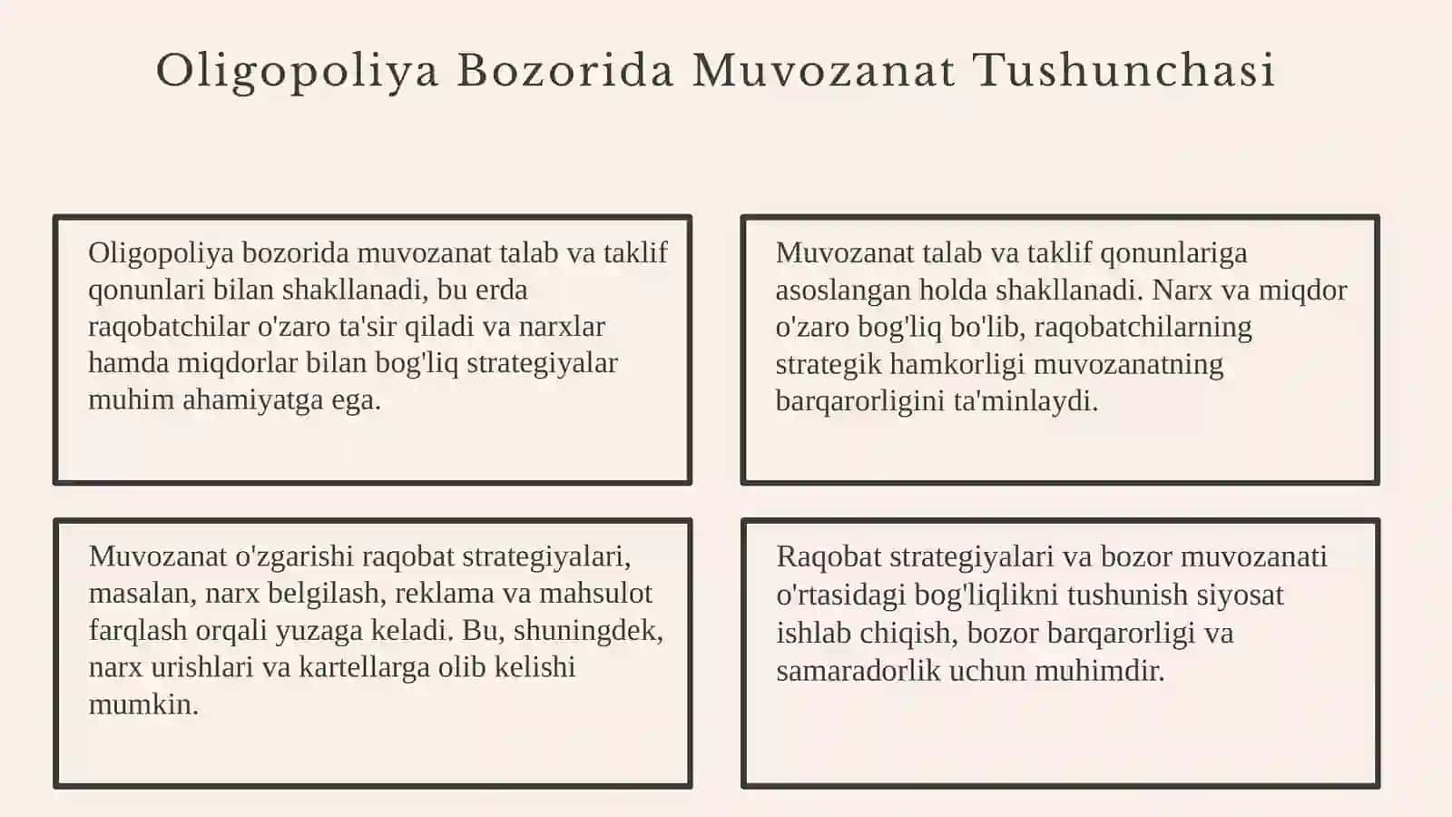 Oligopoliya Bozorining Asosiy Xususiyatlari 4