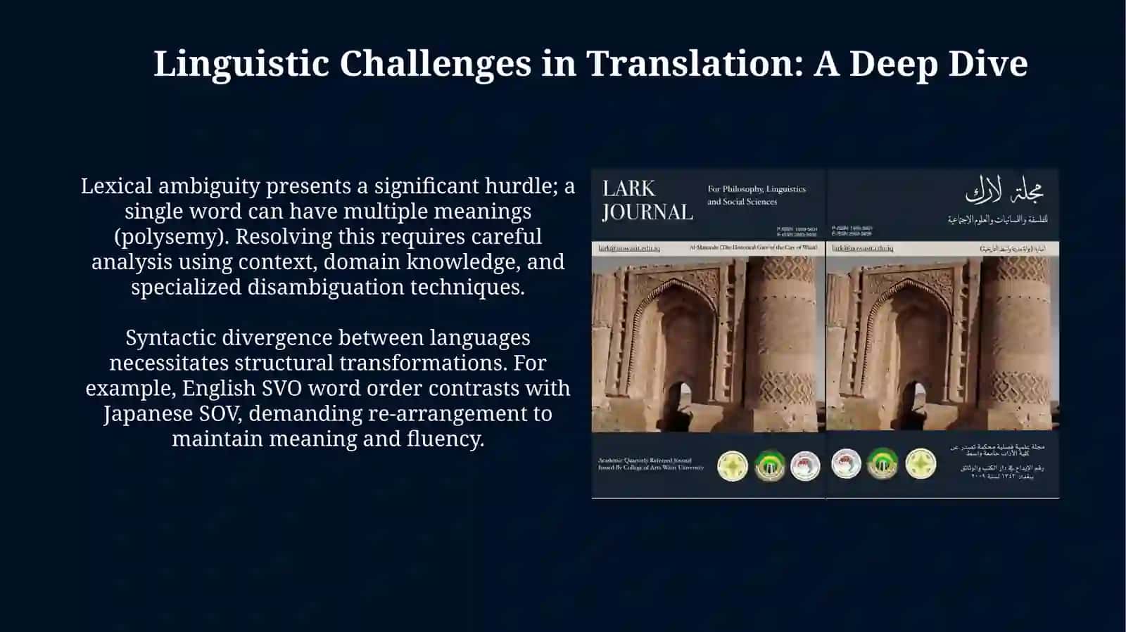 Fundamentals of Translation: Linguistic & Non-Linguistic Challenges 4