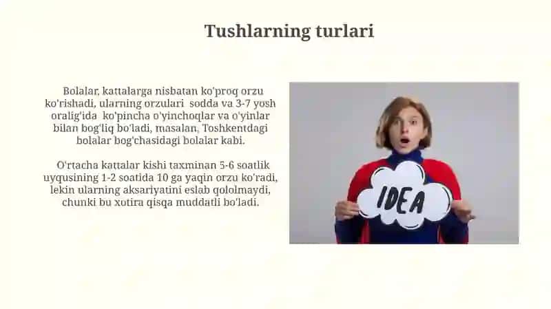 Tushlar nima? 4