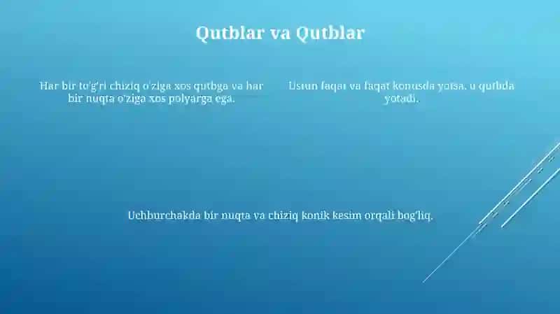 Proyektiv nuqtai nazaridan Yevklid geometriyasi 4