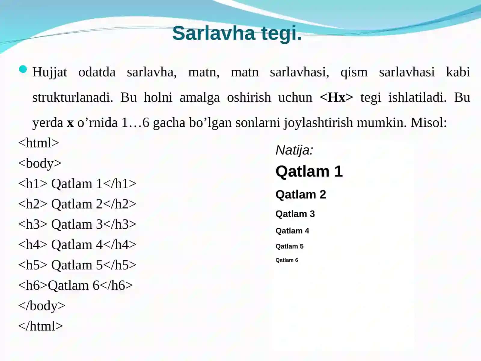 Freymlar hosil qilish va ularni qayta ishlash. Formalar tashkil qilish va ularni qayta ishlash 4