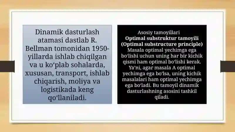 Dinamik dasturlash tushunchasi 4
