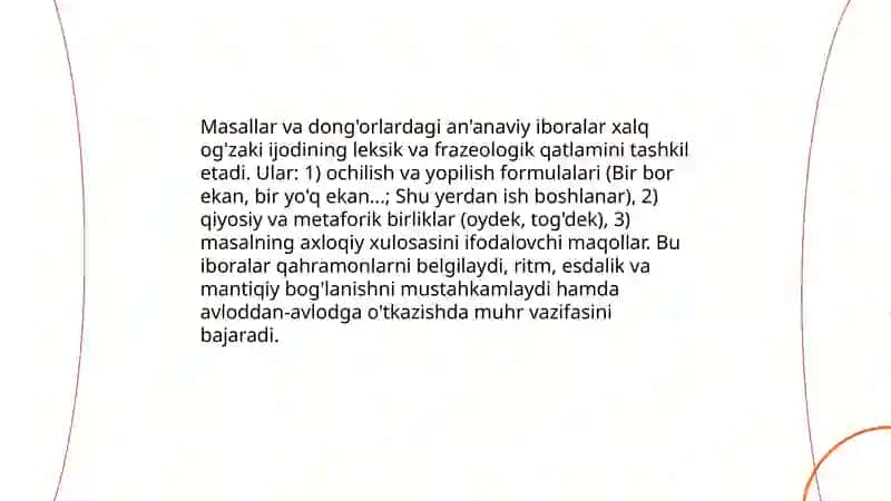 Xalq og'zaki ijodidagi an'anaviy iboralar 4