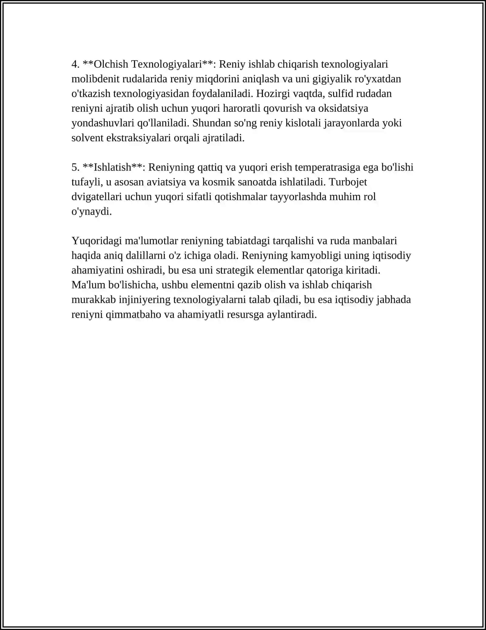 RENIYNING OLINISHI VA UNING XOSSALARI 4