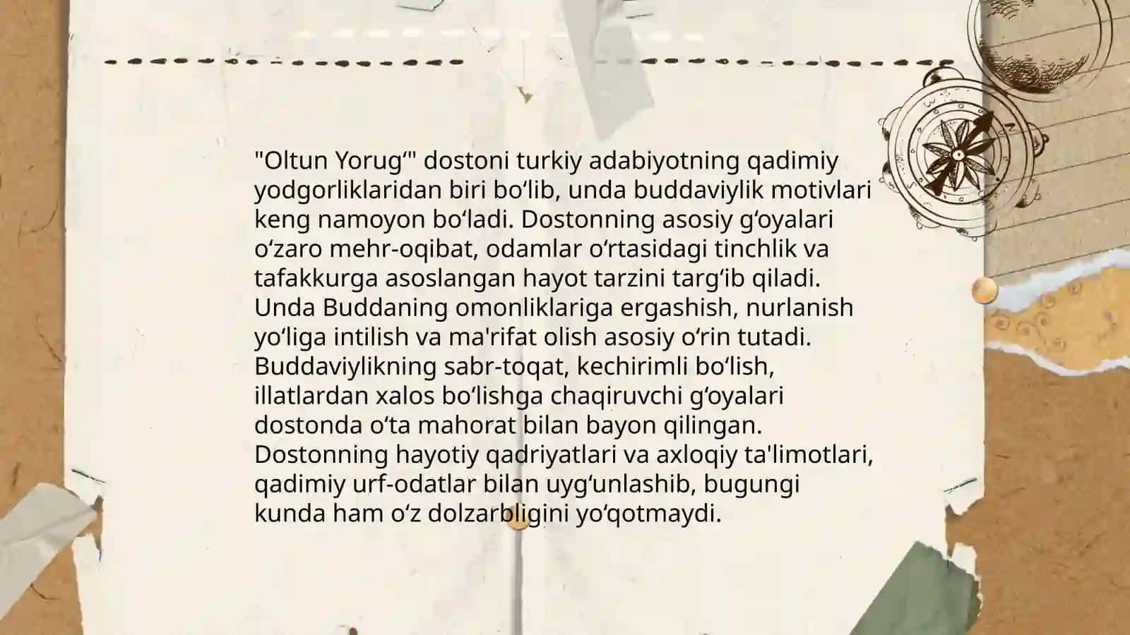 Oltun yorug‘ dostoni va buddaviylik 4