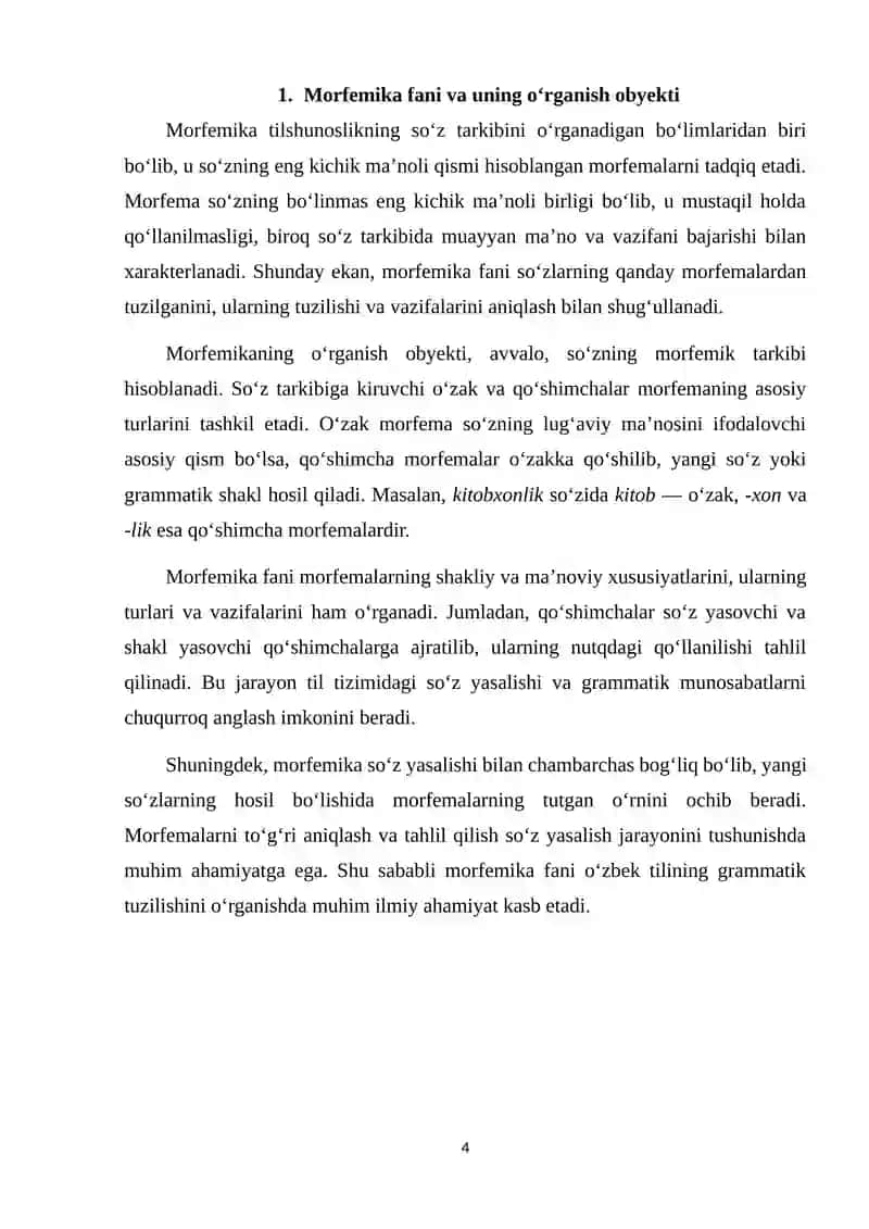 Morfemika. So’z yasalishi 4