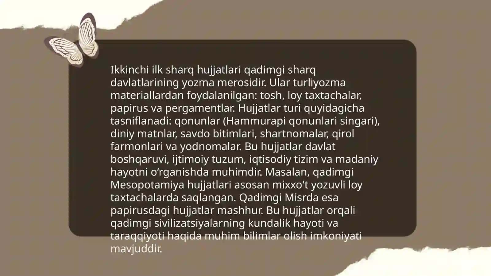 Hujjatchilik tarixi.Sharq hujjatchiligi 4
