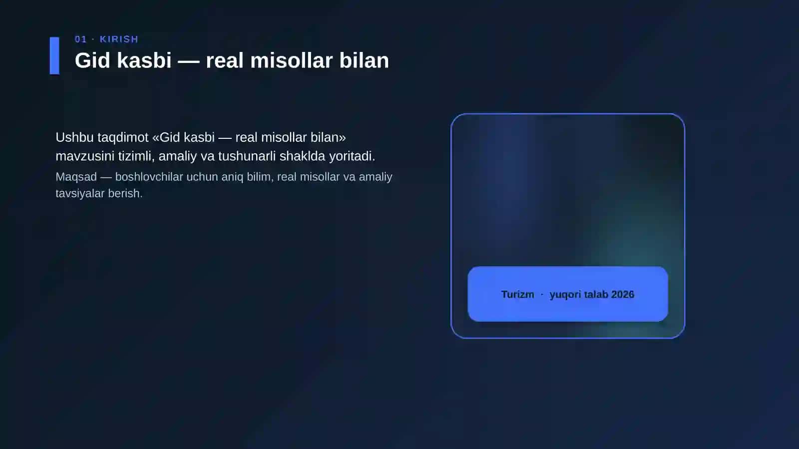 Gid kasbi — real misollar bilan 4