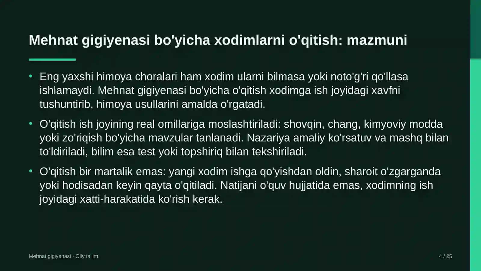 yuqumli kasalliklar shifoxonalarida mehnat gigiyenasi bo'yicha xodimlarni o'qitish 2763 4
