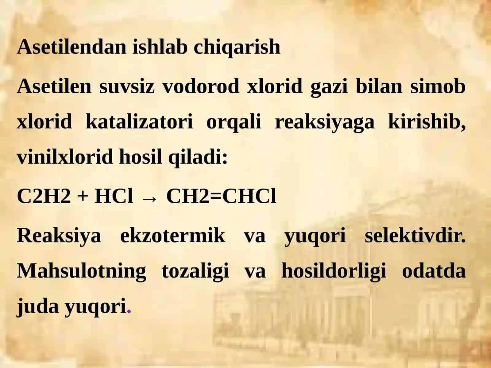 Vinilxlorid monomerini begona gazlardan tozalash Ilmiy bitiruvchi 4