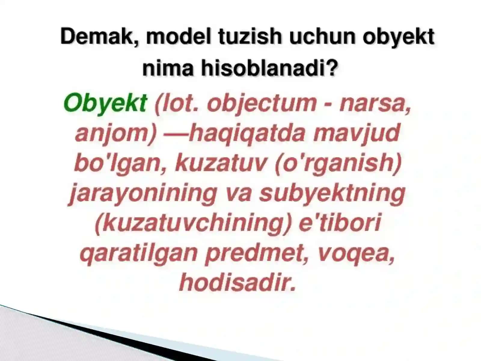 Model va modellashtirish tushunchalari 4