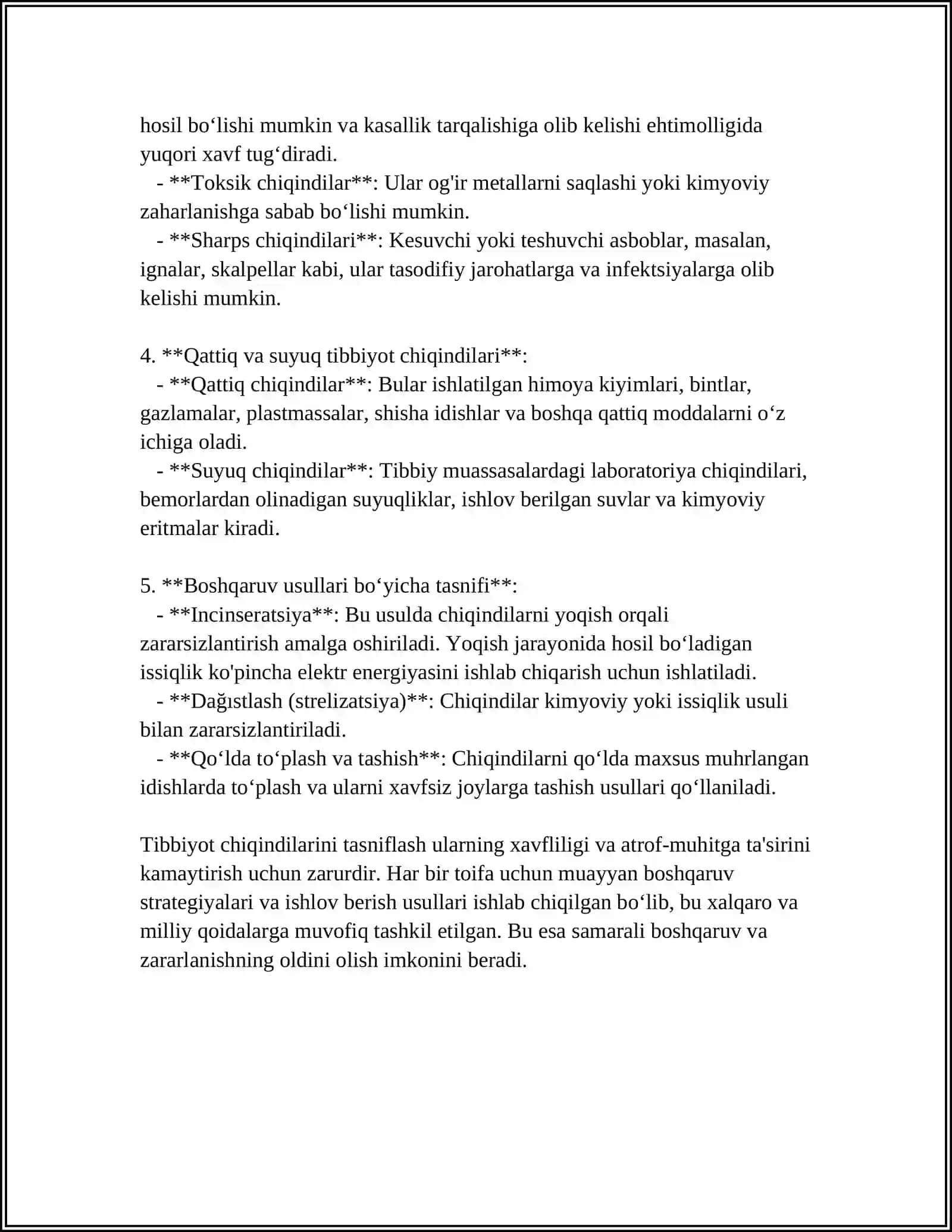 Tibbiyot chiqindilarini tasniflash 4