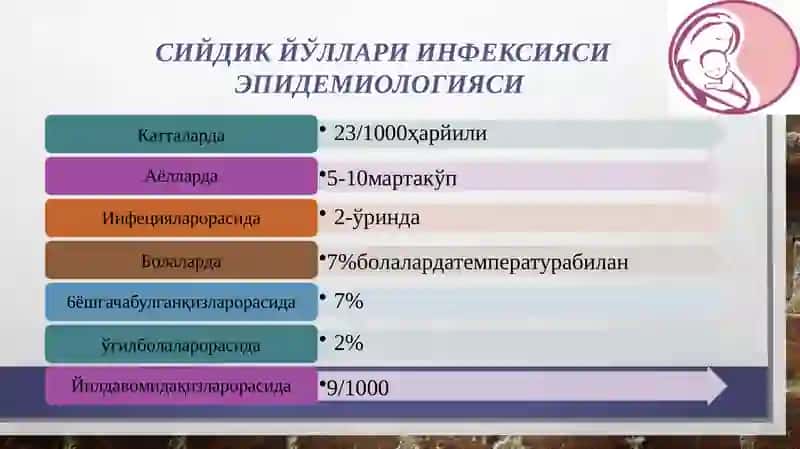 Сийдикйўли инфекцияларида ҳомиладорлик ватуғруқ 4