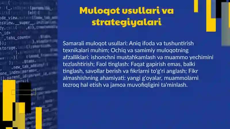 Jamoa o’rtasidagi muloqot 4