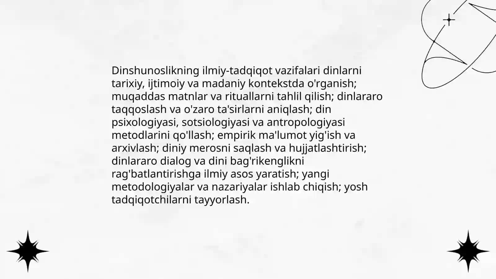 Dinshunoslik fanining maqsad va vazifalari 4