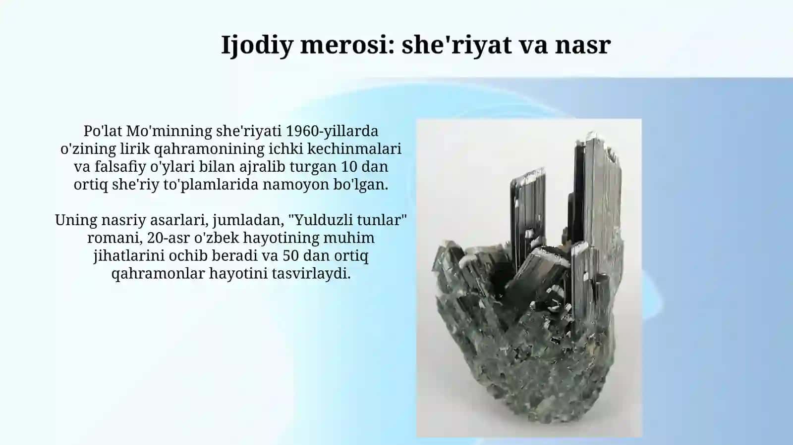 Po’lat Mo’minning xayoti va ijodi 4
