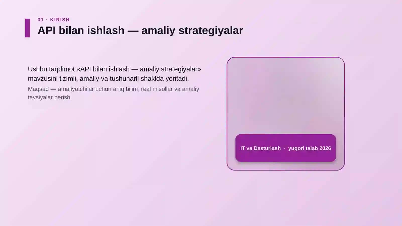 API bilan ishlash — amaliy strategiyalar 4