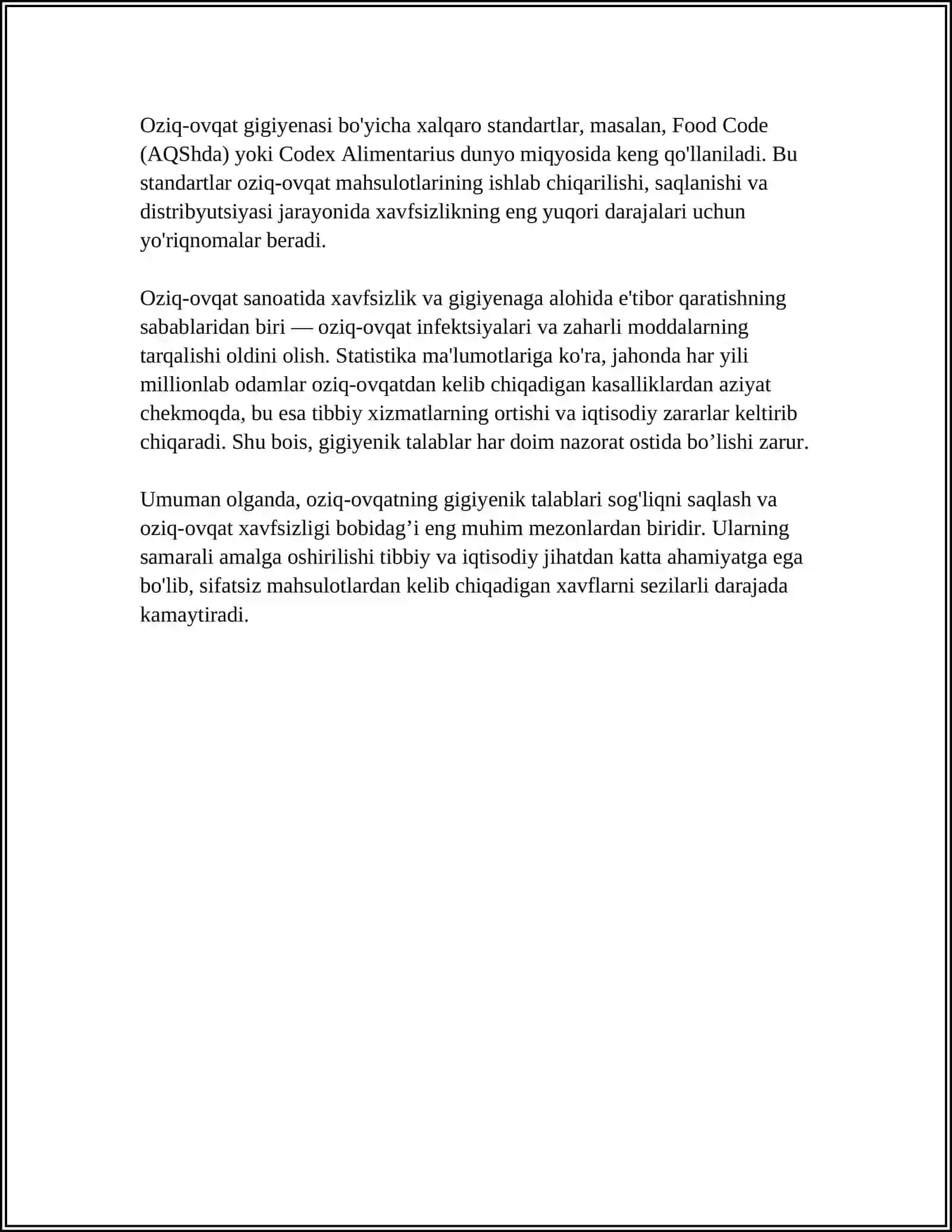 OZIQ - OVQAT INFEKSIYALARI VA ULARNI OLDINI OLISH 4